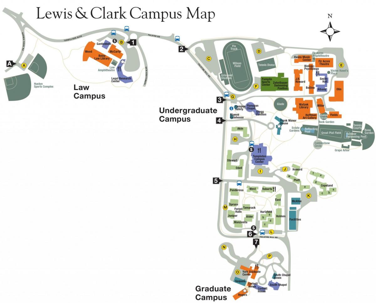 peta dari lewis and clark College