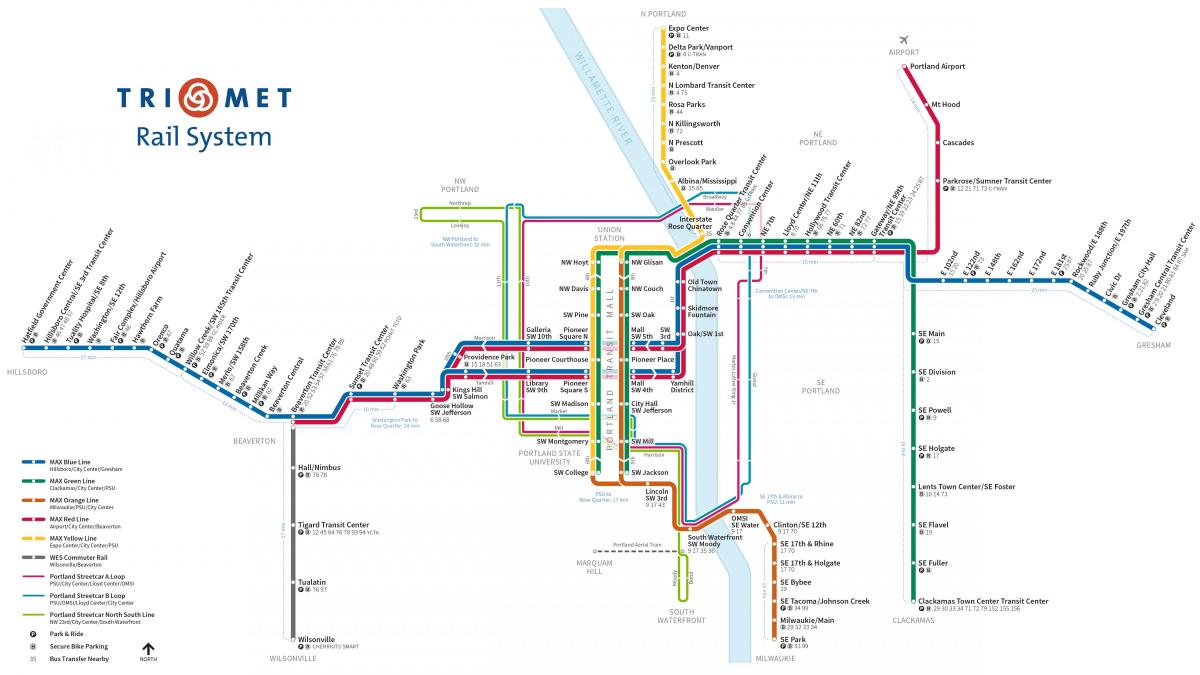 Portland peta kereta bawah tanah