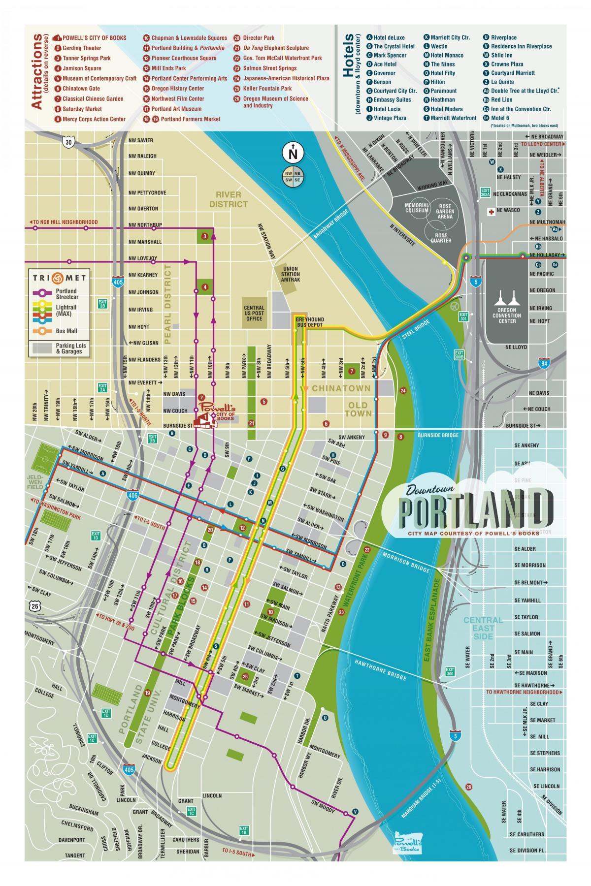 peta dari Portland pengunjung