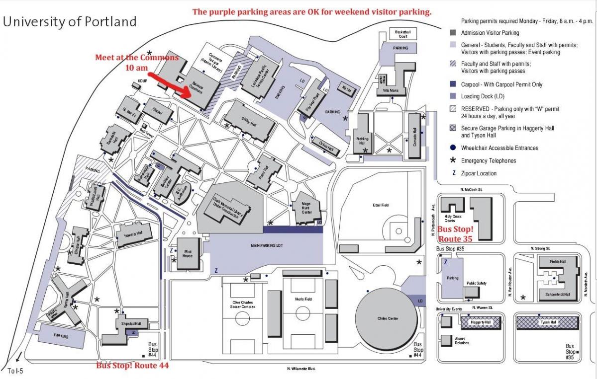 peta dari University of Portland