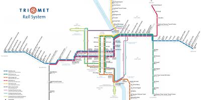 Portland sistem kereta api peta