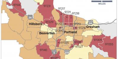 Radon peta di Portland